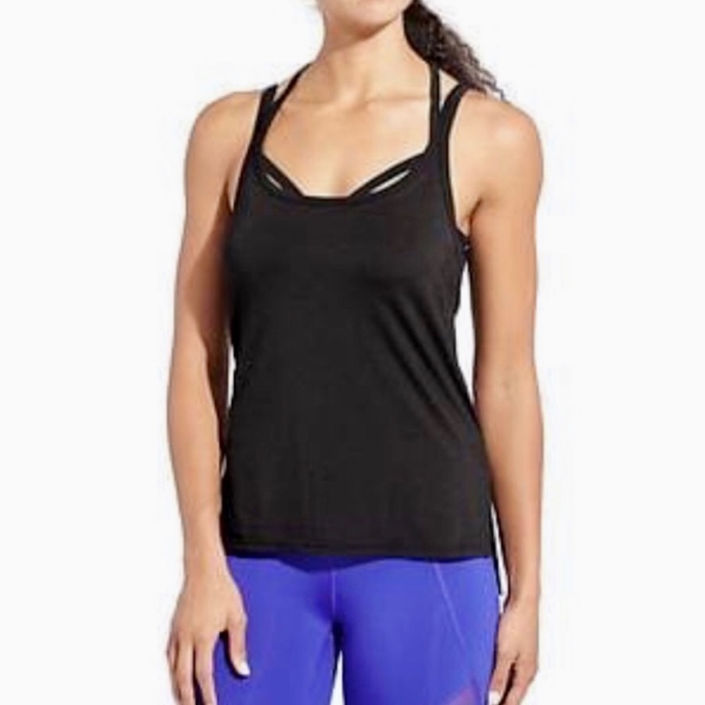 Athleta Athleisure Drishti Tank Top Built in Sports Bra Black Size XXS
